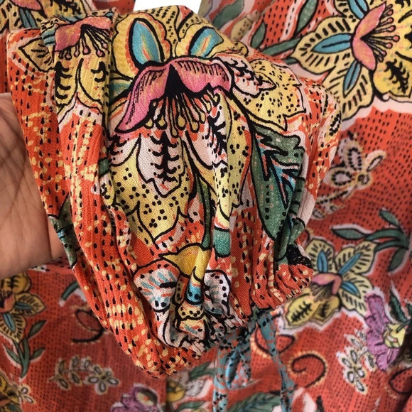 Floral button down top bohemian hippy vibes - Picture 6 of 9